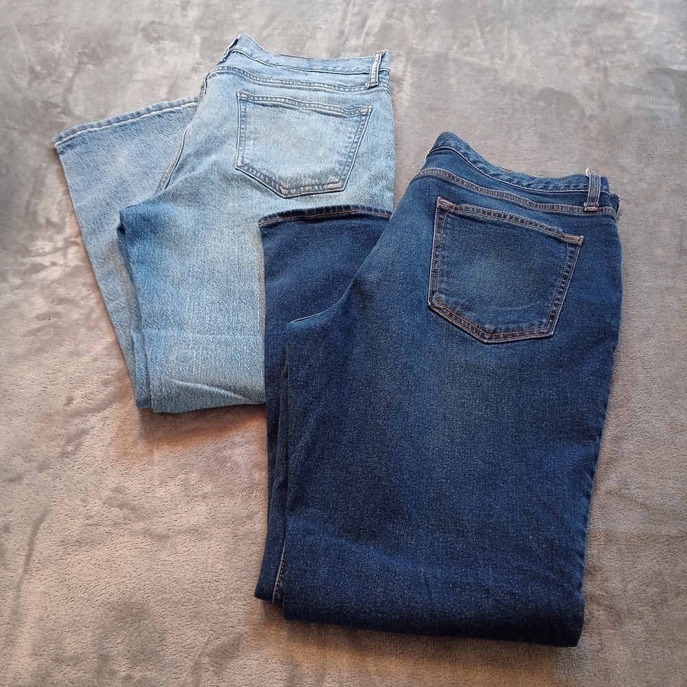 LOT OF 2 Old Navy Bootcut Jeans Mens 36 Flex Stretch Mid Rise Comfort